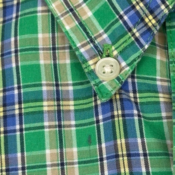 Chaps Green Plaid Short Sleeve Button Down Shirt Size M - Picture 9 of 10